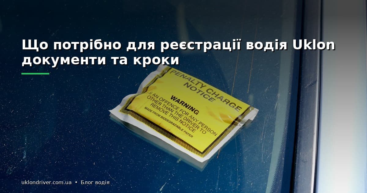 Що потрібно для реєстрації водія Uklon: документи та кроки