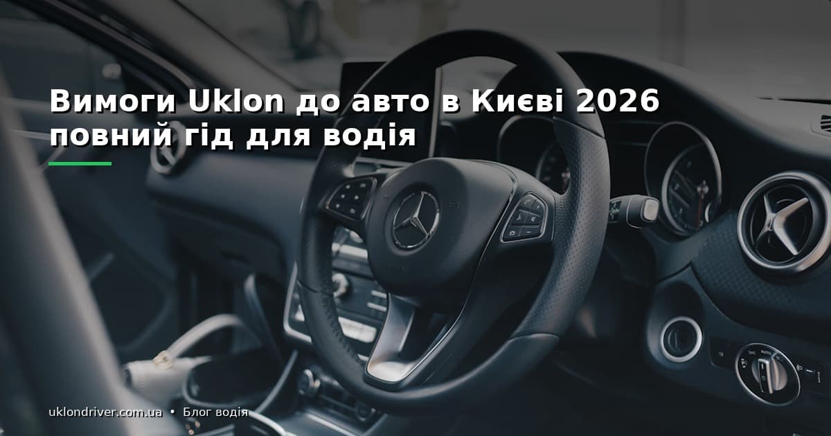 Вимоги Uklon до авто в Києві 2026: повний гід для водія