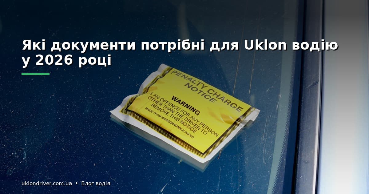 Які вимоги до авто та документів водія Uklon