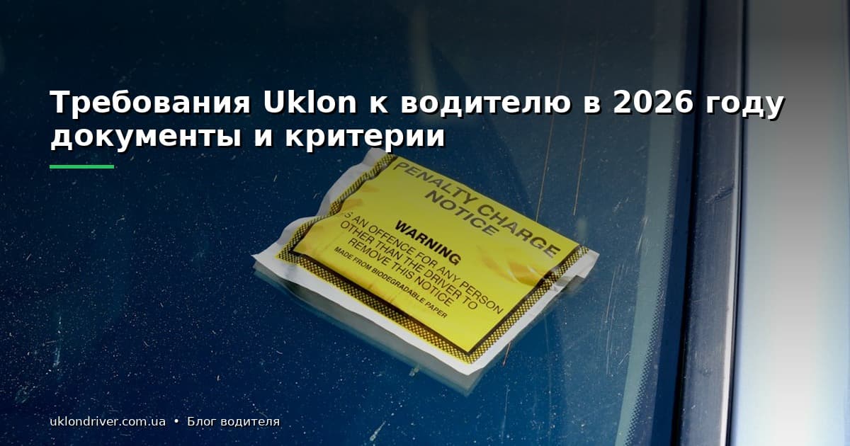 Требования Uklon к водителю в 2026 году: документы и критерии