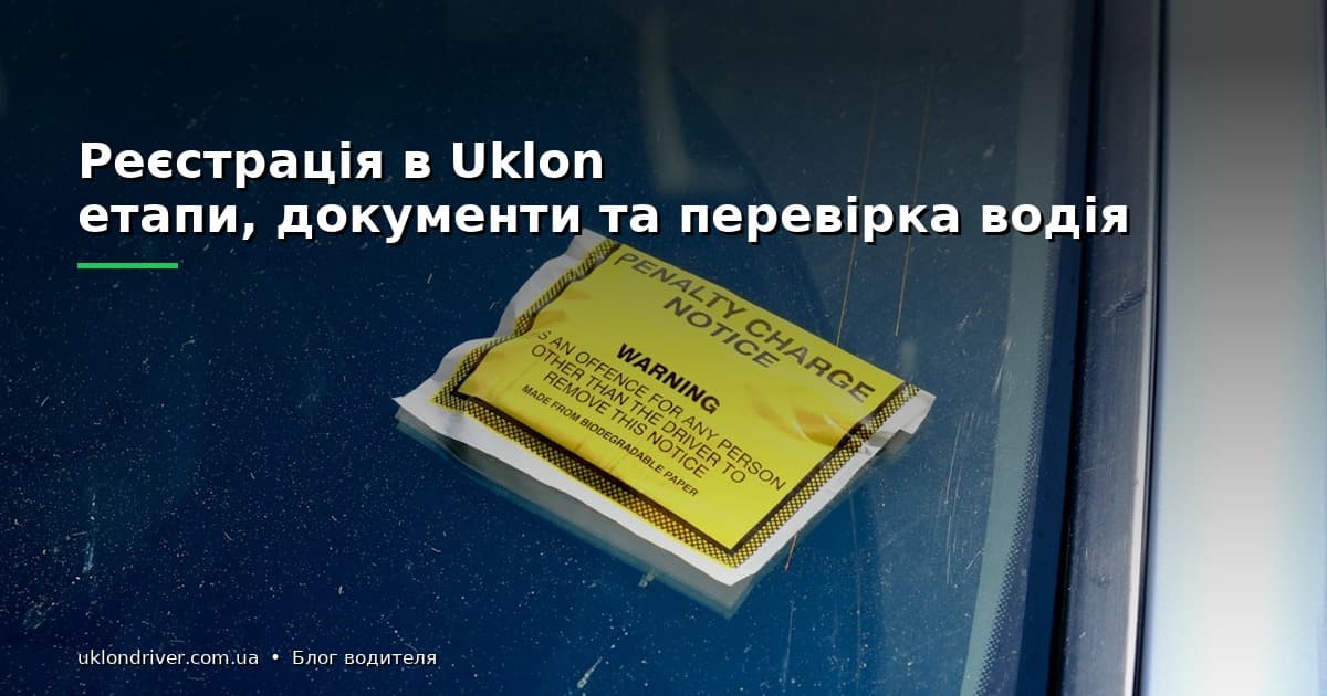 Реєстрація в Uklon: етапи, документи та перевірка водія